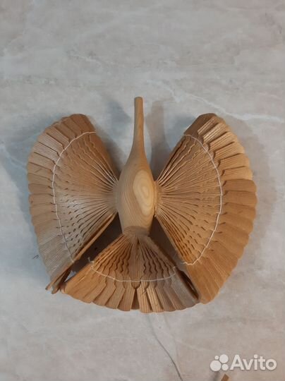 Птица счастья щепная деревянная