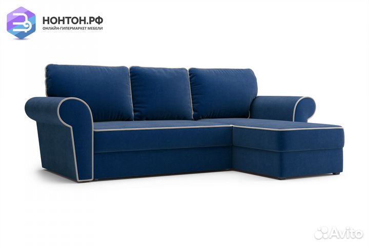 Диван угловой дельфин Прованс темно-синий