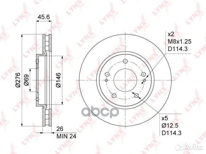 Диск тормозной перед 7,432 BN1091 lynxauto