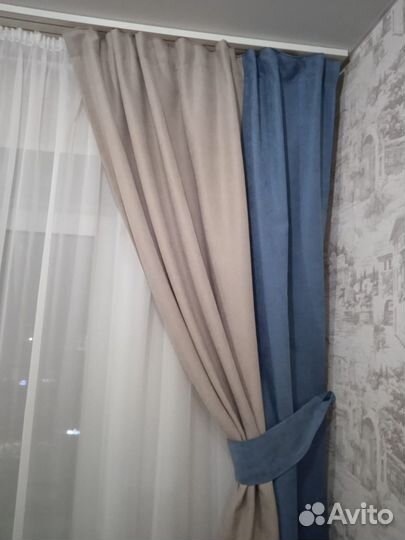 Комплект комбинированных штор (Ш 1.25, В 1.59м)