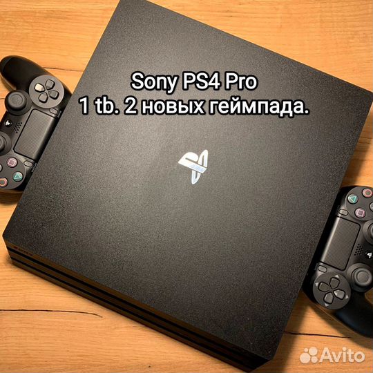 Sony Ps 4 Pro 1 tb+2 новых геймпада