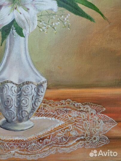 Картина маслом на холсте Натюрморт с цветами