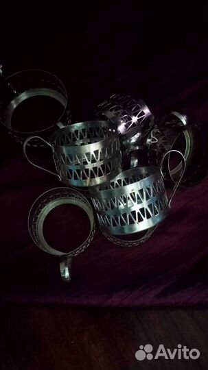 Подстаканники и поднос, нерж, Ивано-Франковск