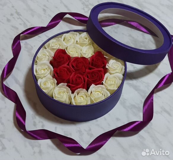 Мыльные розы подарочный набор сердце