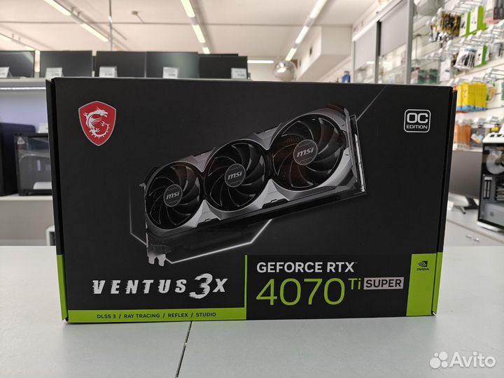 Видеокарта MSI GeForce RTX 4070 Ti super ventus 3X