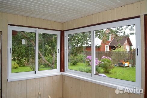 Окна на веранду Раздвижные алюминиевые