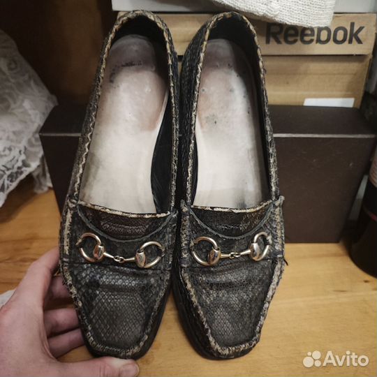Лоферы женские Gucci 38 размер, питон