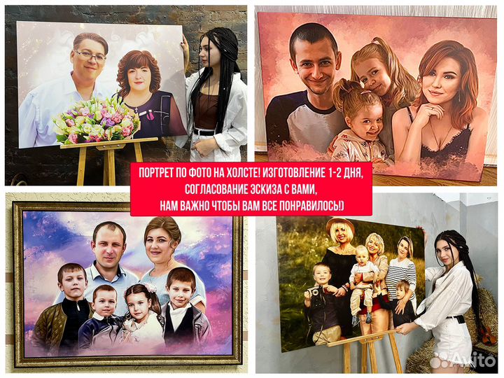 Портрет по фото, портрет на холсте
