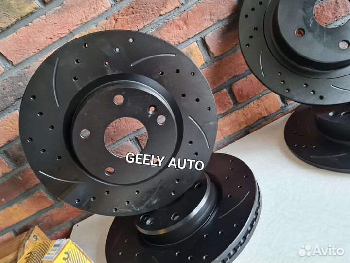 Передние + задние тормозные диски Geely Coolray