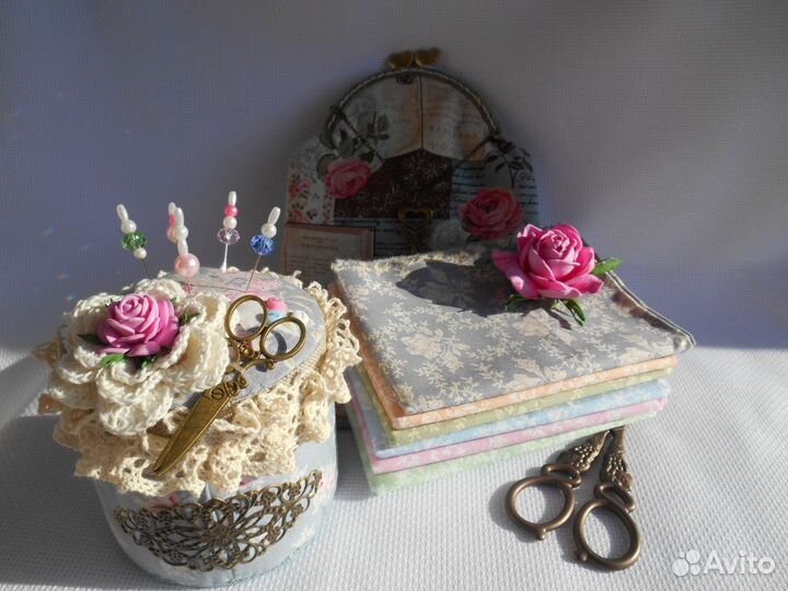 Игольница-шкатулка в стиле шебби