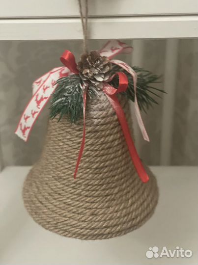 Колокольчик новогодний, игрушка, ручная работа