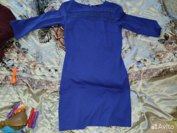 Синее платье 46