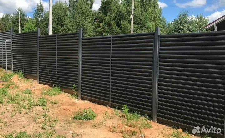 Забор из профнастила 70 метров
