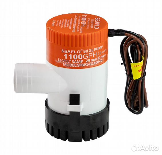 Помпа осушительная 12 В, 1100GPH (4163,5 л/час), S