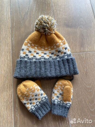 Шапка с варежками Zara, размер 2-3 года