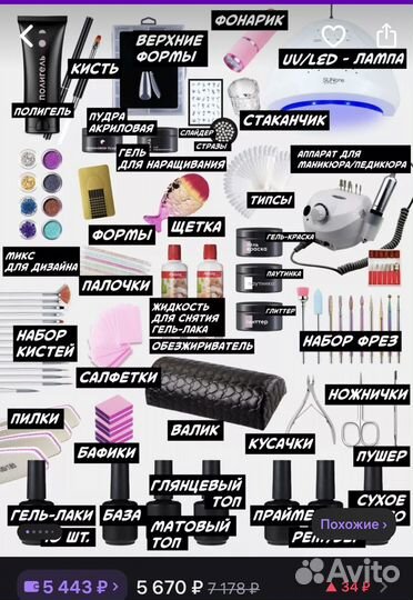 Набор для маникюра и наращивания