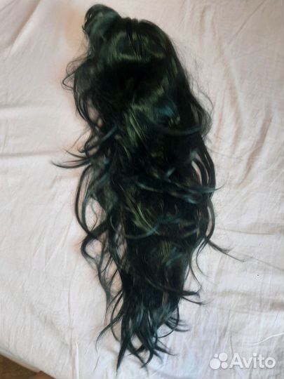 Парик черный длинный из искусственных волос