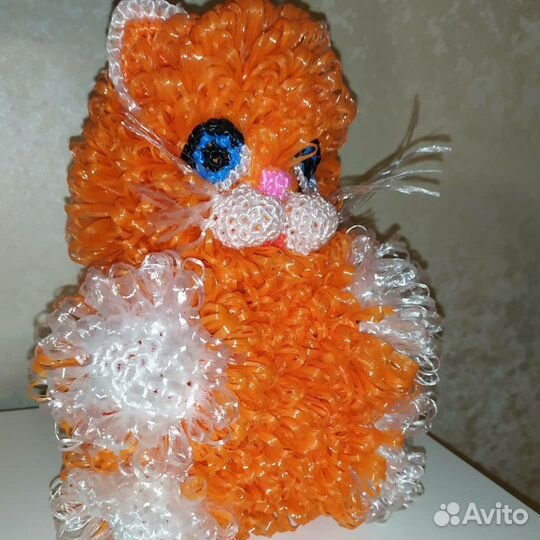 Мочалка-игрушка кошечка