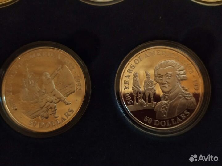 Подлинный набор монет 500 лет Америки