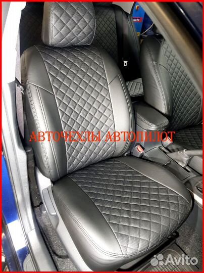 Чехлы Автопилот Toyota Corolla 11 из экокожи Ромб