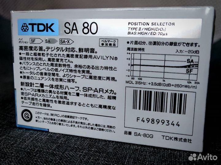 Аудиокассеты TDK SA80. japan. 1988. Из блока