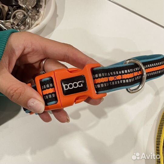 Поводок 4 метра и ошейник светоотражающий