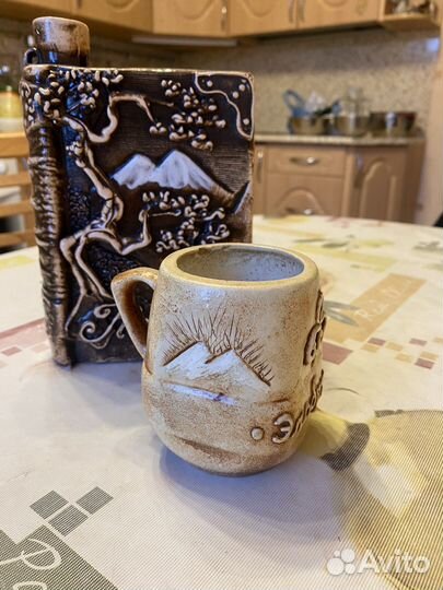 Фляга декоративная глиняная