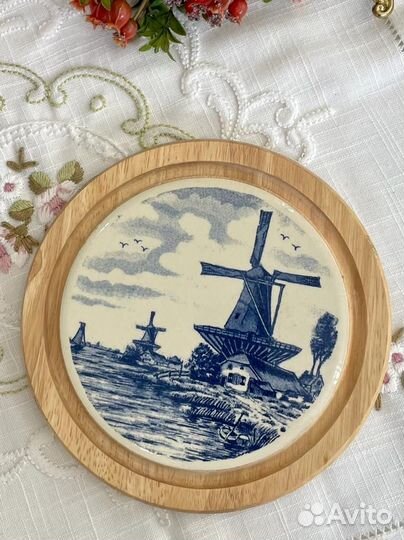 Винтаж тарелка, панно Delft Blue