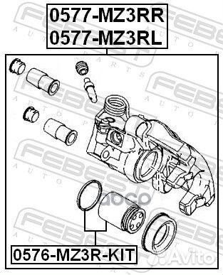 Суппорт тормозной зад лев mazda 3 BK 2003-2008