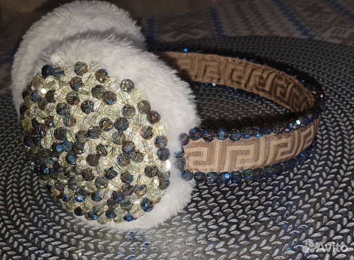 Ушки зимние Расшитые хрусталём