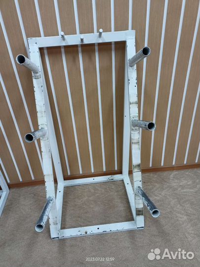 Стойка для хранения блинов и грифов, блины, штанги