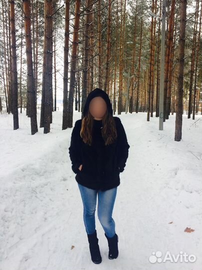 Шуба норковая с капюшоном