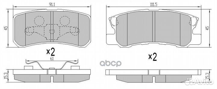 Колодки тормозные задние mitsubishi pajero/paje