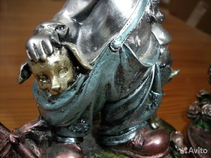 2 интерьерные фигурки Мальчик с собачк, Девочка