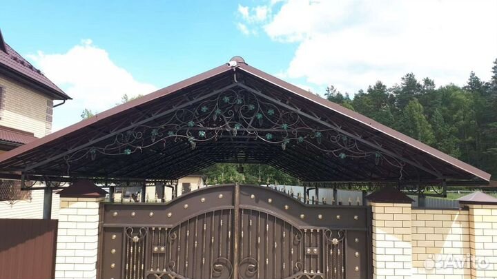 Навес из металлочерепицы