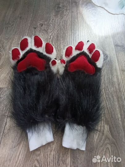Фурчатки, лапы, перчатки для маски раптора фурсьют