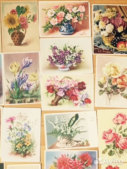 Открытки цветы Европа 60/70 гг