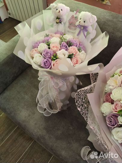 Букет из 25 мыльных роз