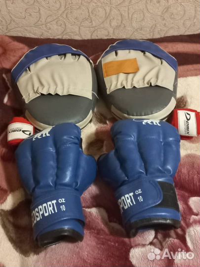 Боксерские перчатки 14 oz кожа