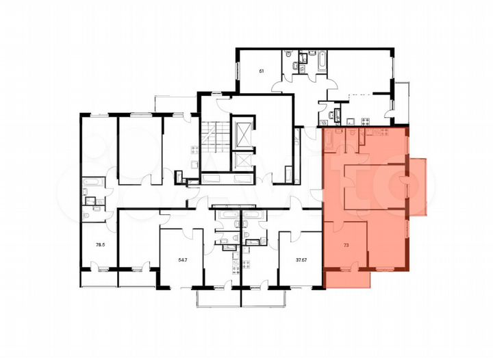 3-к. квартира, 72,5 м², 13/25 эт.