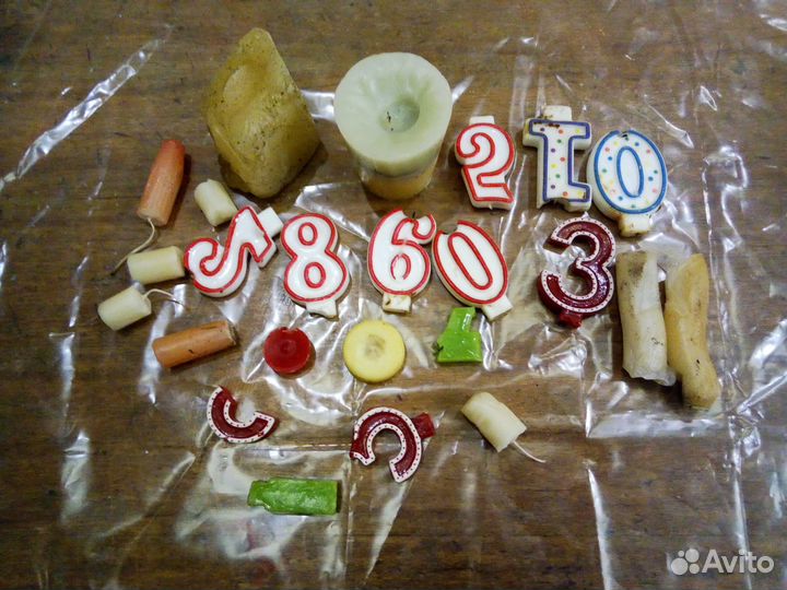 Свечи Кусочки Остатки Разноцветные на Переплав