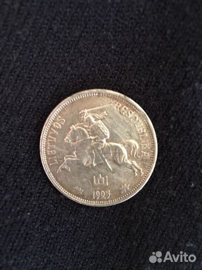 Монета серебро 5 Penki Litai