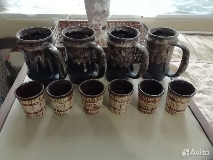 Набор глиняной посуды для бани, бара