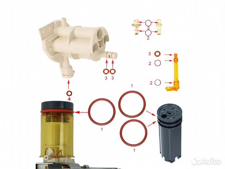 Ремкомплект для полной переборки поршня термоблока