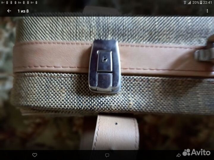 Чемодан текстиль-кожа