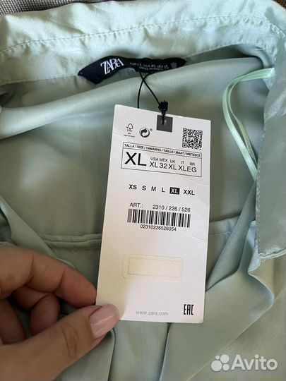 Рубашка блуза Zara новая атласная XL