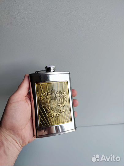 Подарочный набор фляжка стопки герб РФ