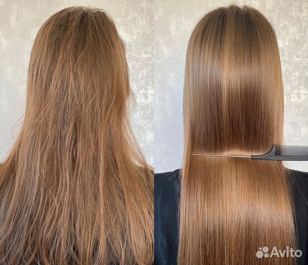 Кератиновое выпрямление волос