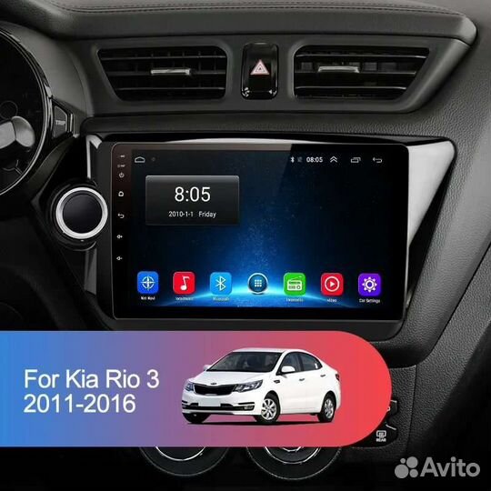 Магнитола для Киа Рио 3 на Андроиде,2011-2016