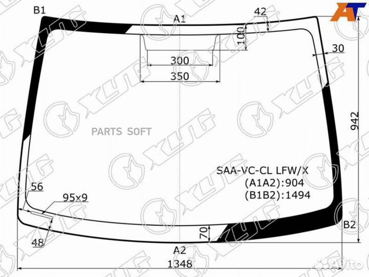 Стекло лобовое Honda Fit 01-07